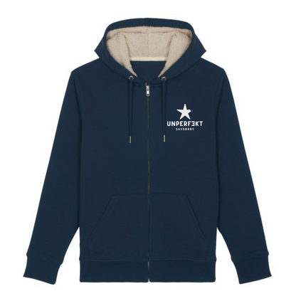Gefütterter Organic Unisex Kuschel-Zip-Hoodie »Unperfekt mit abgebrochenem Stern«
