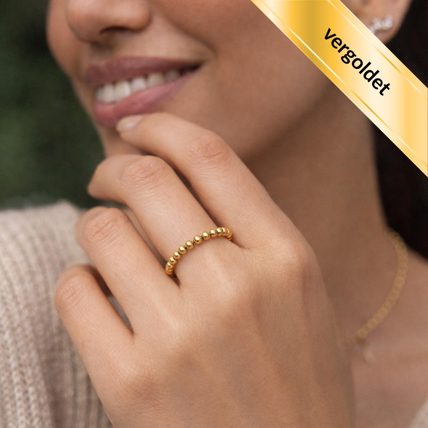 Flex-Ring vergoldet, passt elastisch bis Größe 54, nickelallergiefrei