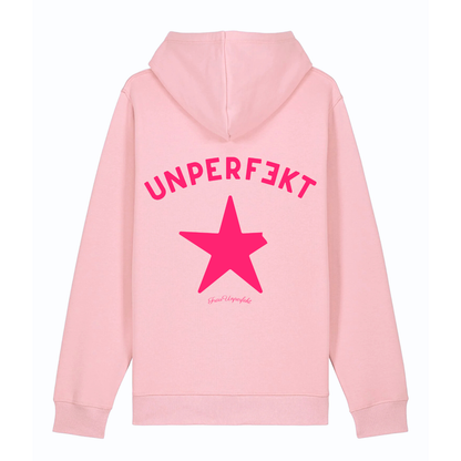 Organic Damen Hoodie »Frau Unperfekt und der abgebrochene Stern« vorne hochwertig bestickt, hinten bedruckt