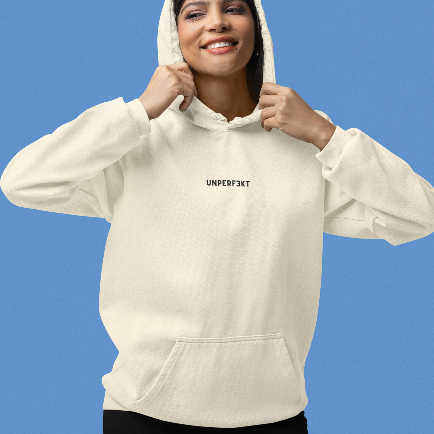 Organic Damen Hoodie in vielen Farben »Unperfekt« dezent bedruckt