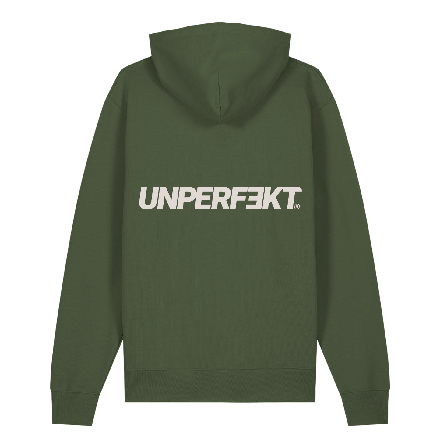 Organic unisex Hoodie in vielen Farben »Unperfekt 2.0« vorne bestickt, hinten bedruckt