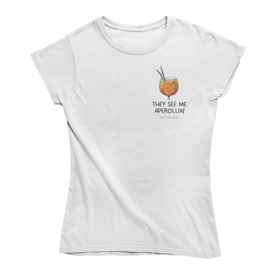 Slim-Fit organic Damen Shirt »They see me Aperollin’«