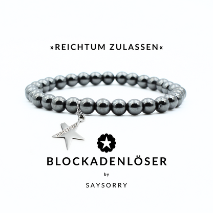 »Reichtum zulassen« Armband aus echtem Hämatit