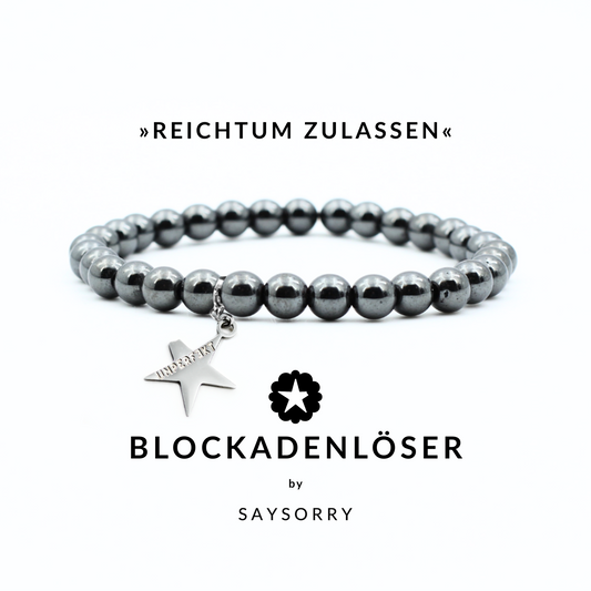 »Reichtum zulassen« Armband aus echtem Hämatit