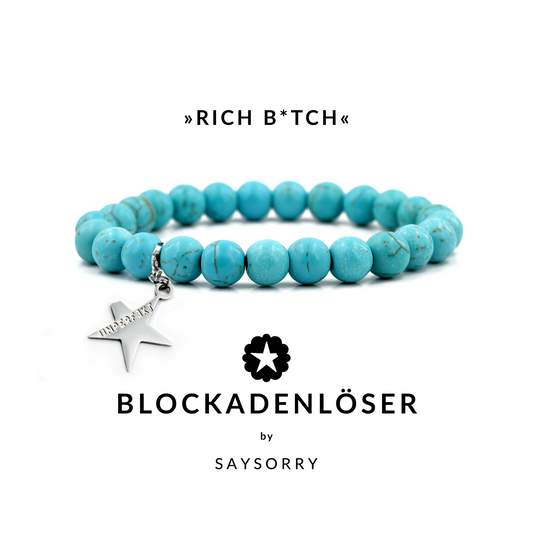 »Weibliches Money Mindset« Türkis-Naturstein-Armband