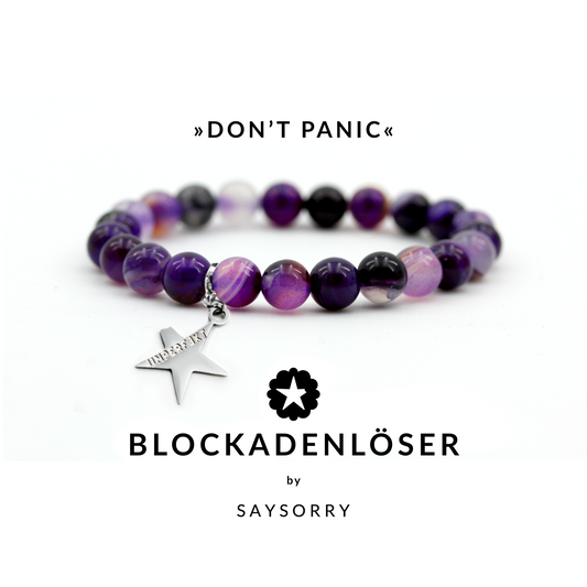 »Don’t Panic - angstfrei« Armband aus echtem Lavendelachat