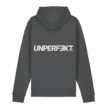 Organic unisex Hoodie in vielen Farben »Unperfekt 2.0« vorne bestickt, hinten bedruckt