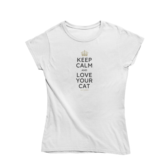 Slim-Fit organic Damen Shirt »Keep calm and love your cat«