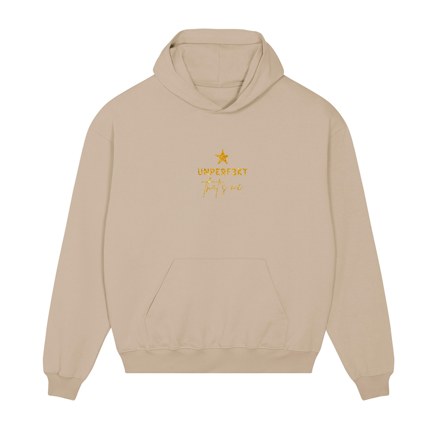 Glitzer Premium Hoodie 100% Organic »Unperfekt that’s me«