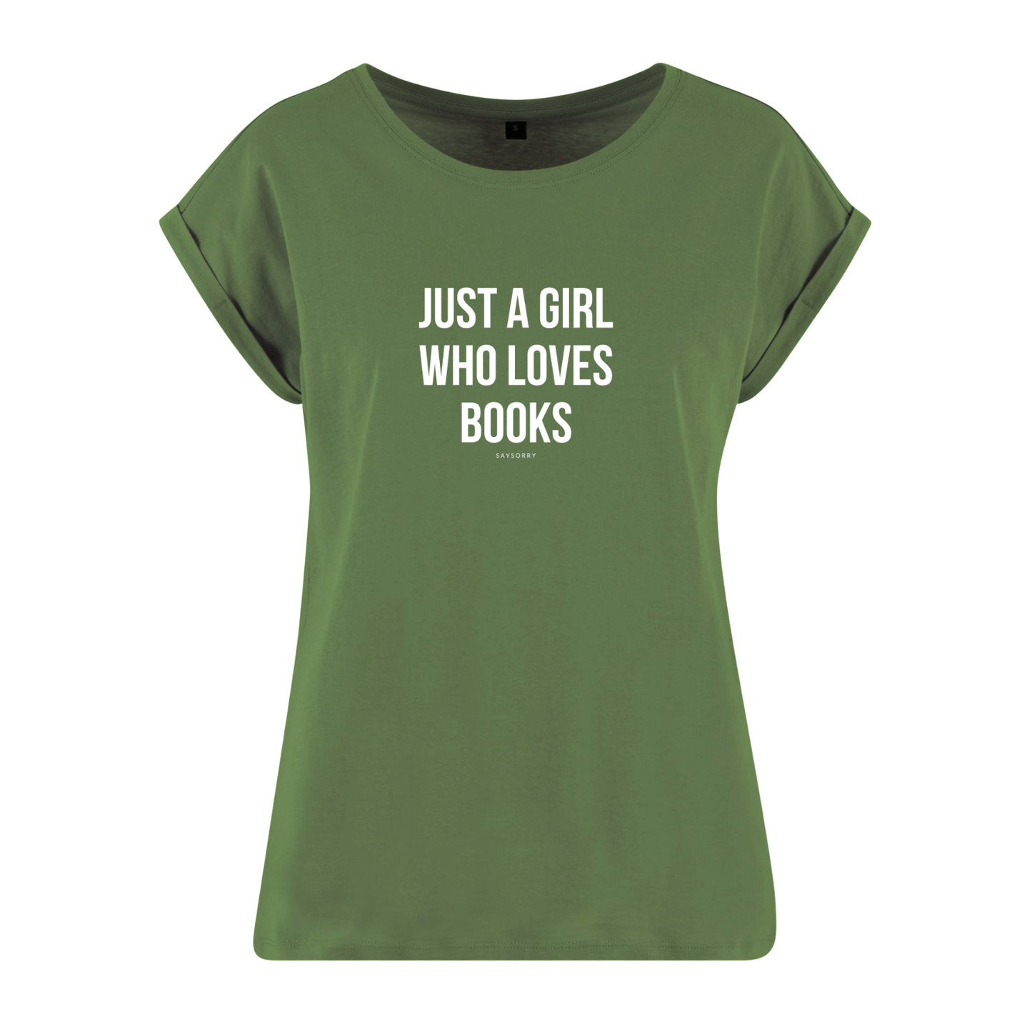 Organic Alle-Größen-Shirt »Just a Girl who loves Books«