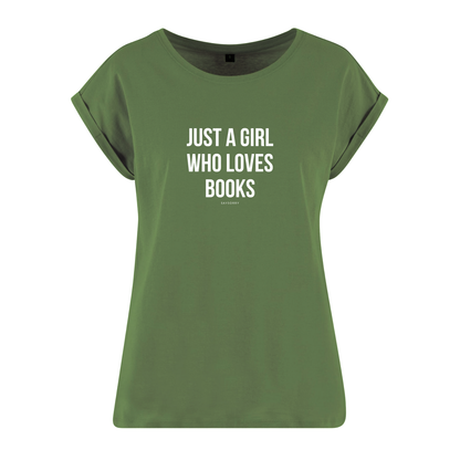 Organic Alle-Größen-Shirt »Just a Girl who loves Books«