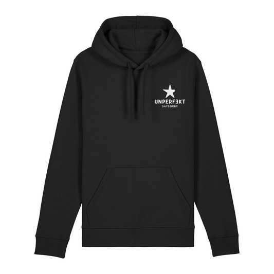 Organic unisex Hoodie »Unperfekt« Stern vorne bestickt, hinten bedruckt