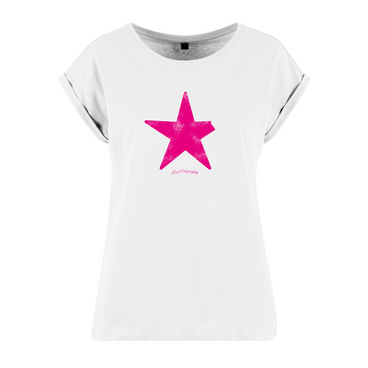 Organic Alle-Größen-Shirt »Unperfekt Stern Pink im Vintage-Look«