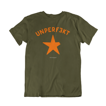 100% Organic Herren Shirt »Unperfekt Orange« vorne bedruckt