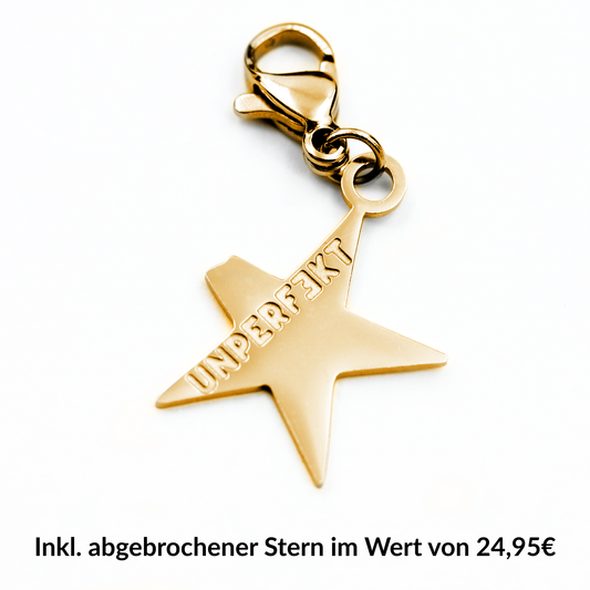 »Ich bin eine Königin« Blockadenlöser aus vergoldetem Hämatit inkl. abgebrochener Stern