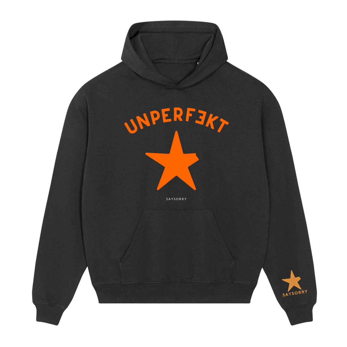 Premium Oversize Hoodie 100% Organic Unisex »UNPERFEKT orange«