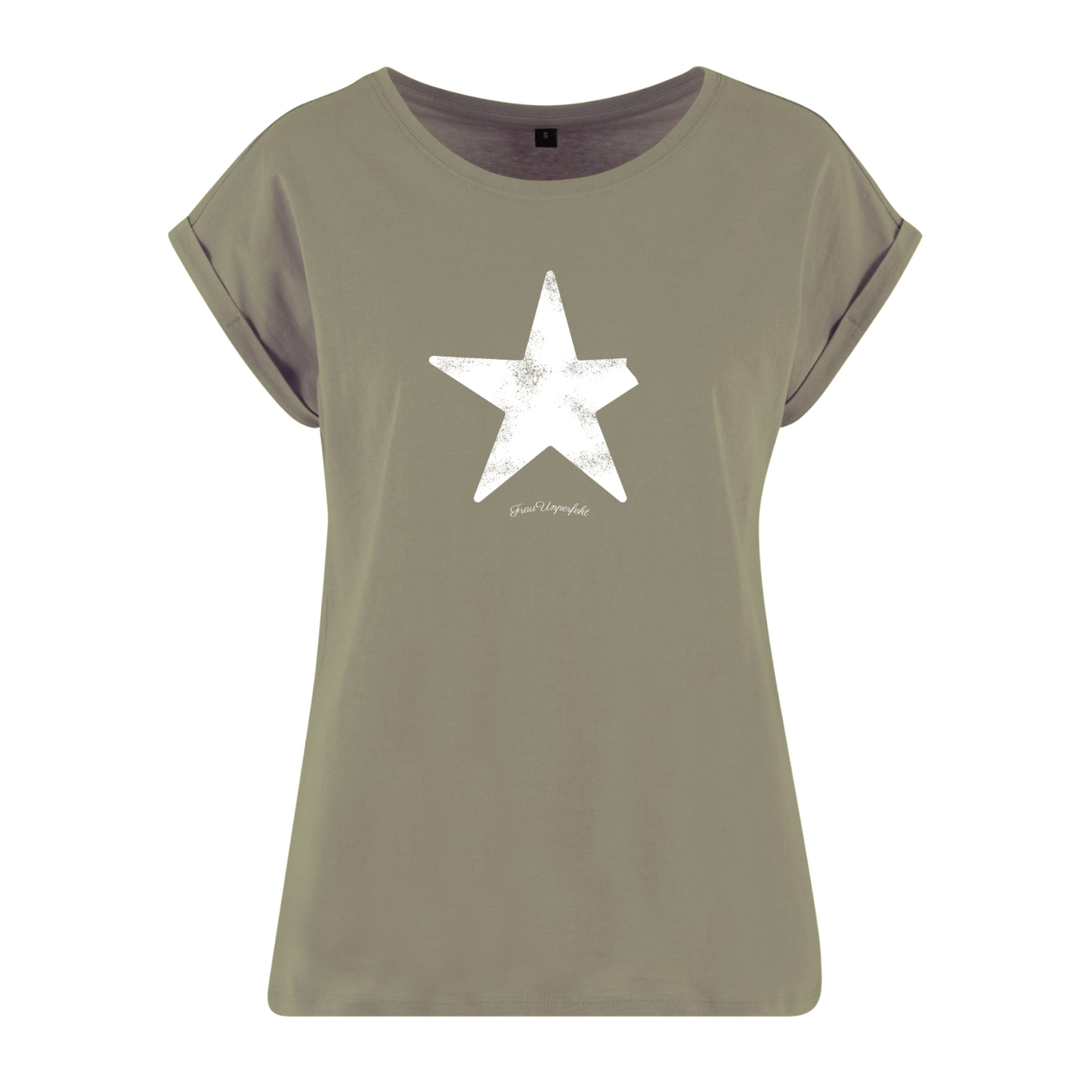 Organic Alle-Größen-Shirt »Unperfekt Stern Weiß im Vintage-Look«