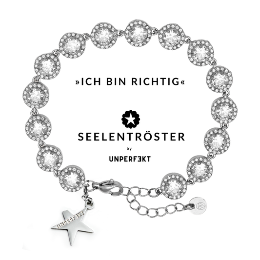 »Ich bin richtig« Seelentröster-Armband mit Steinbesatz und abgebrochenem Stern