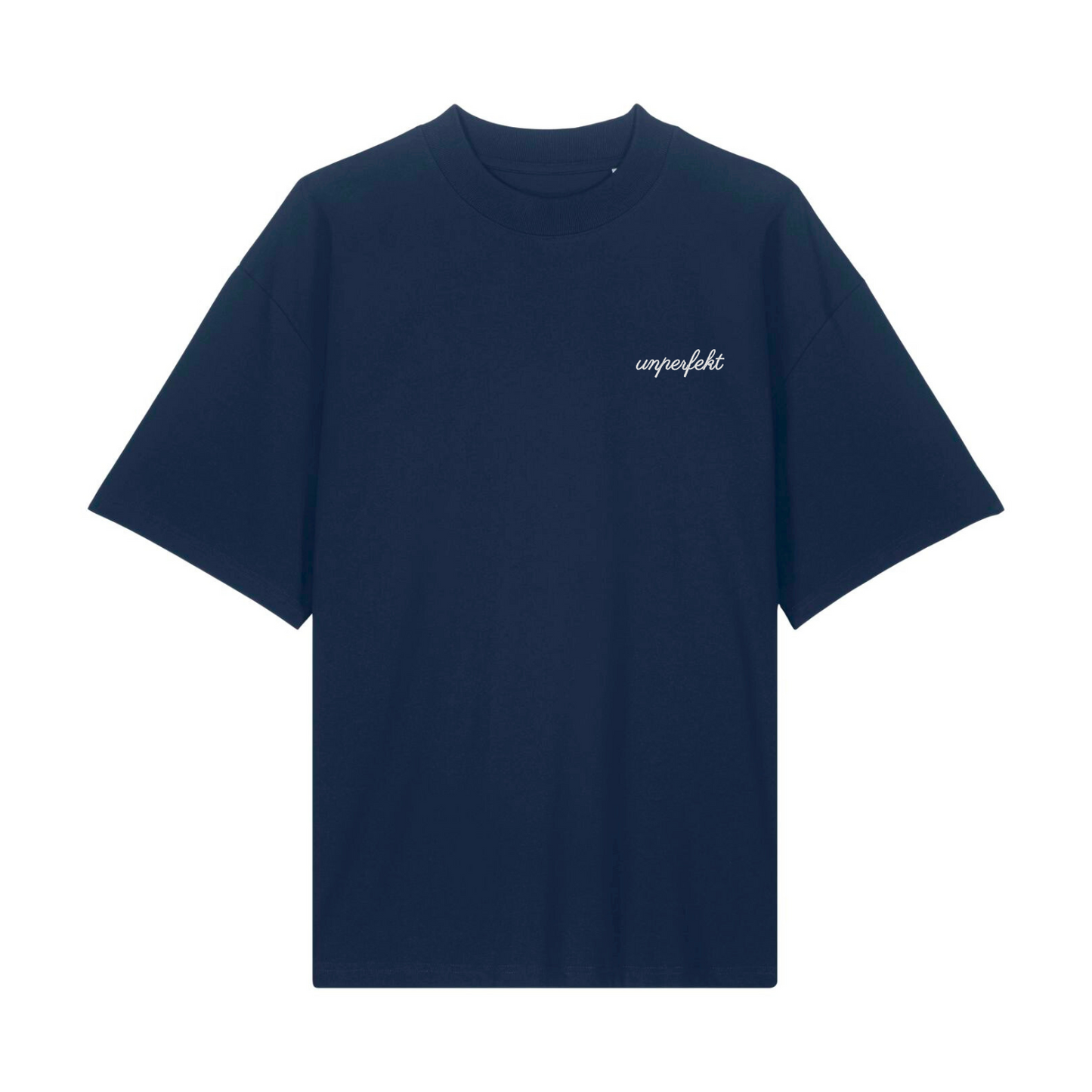 Premium Oversize T-Shirt »unperfekt im Retro-Style bestickt« Unisex 100% Organic