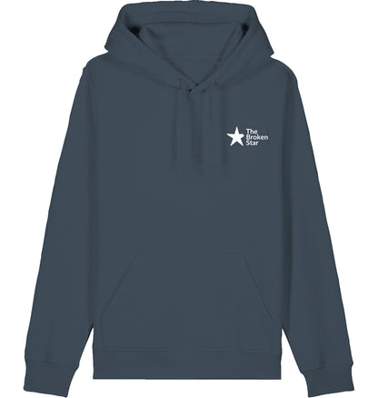 Organic unisex Hoodie in vielen Farben »The Broken Star Unperfekt« vorne hochwertig bestickt, hinten bedruckt