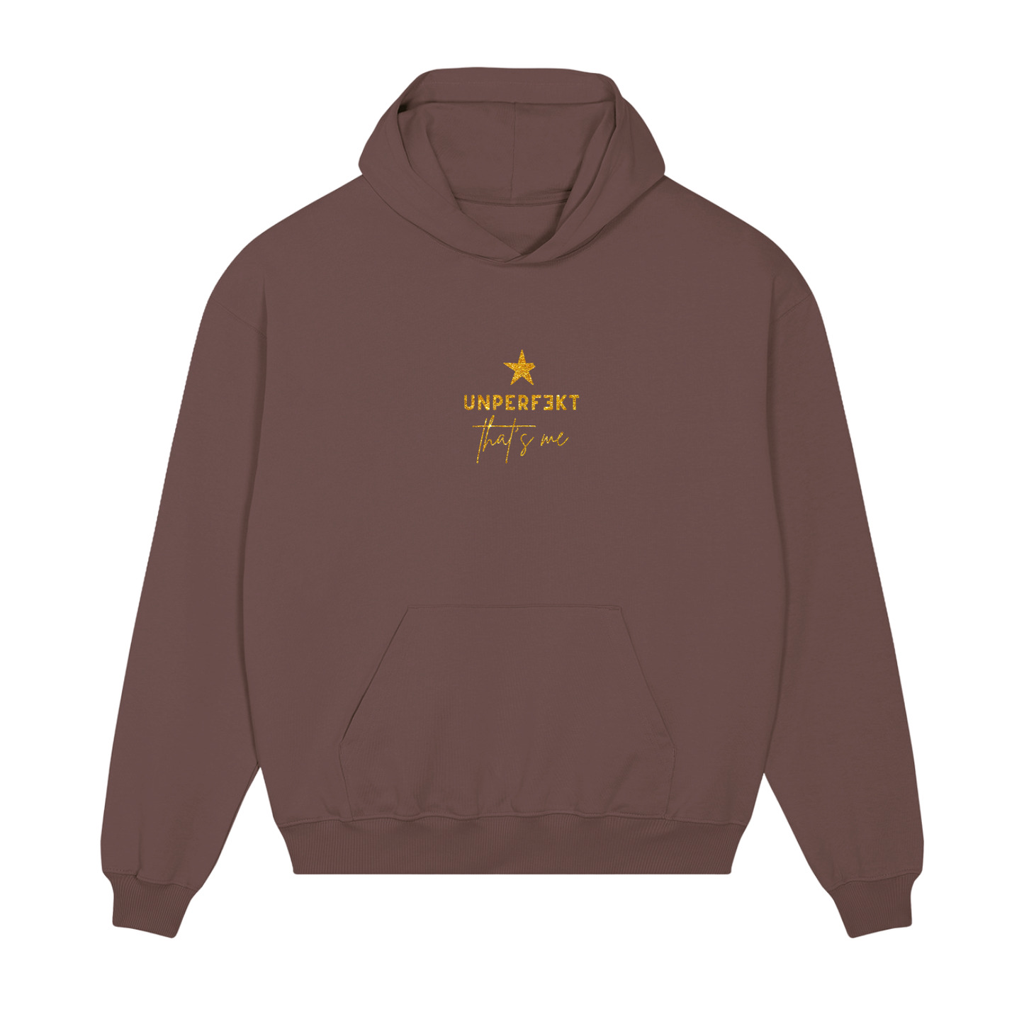 Glitzer Premium Hoodie 100% Organic »Unperfekt that’s me«
