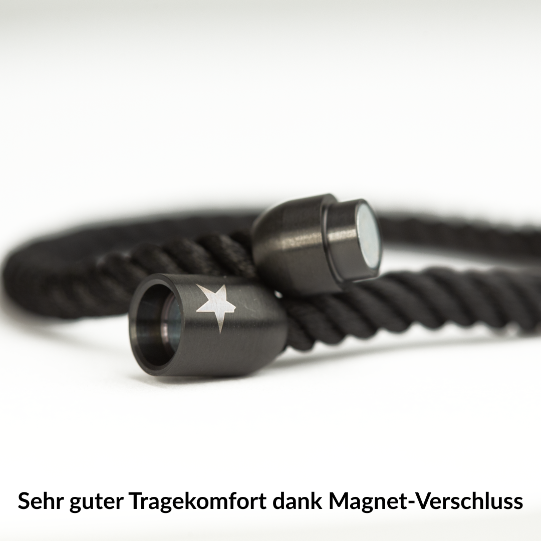 Herr Unperfekt Segeltau-Armband »Meine Geschichte« Black mit Magnetverschluss