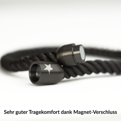 Herr Unperfekt Segeltau-Armband »Meine Geschichte« Black mit Magnetverschluss