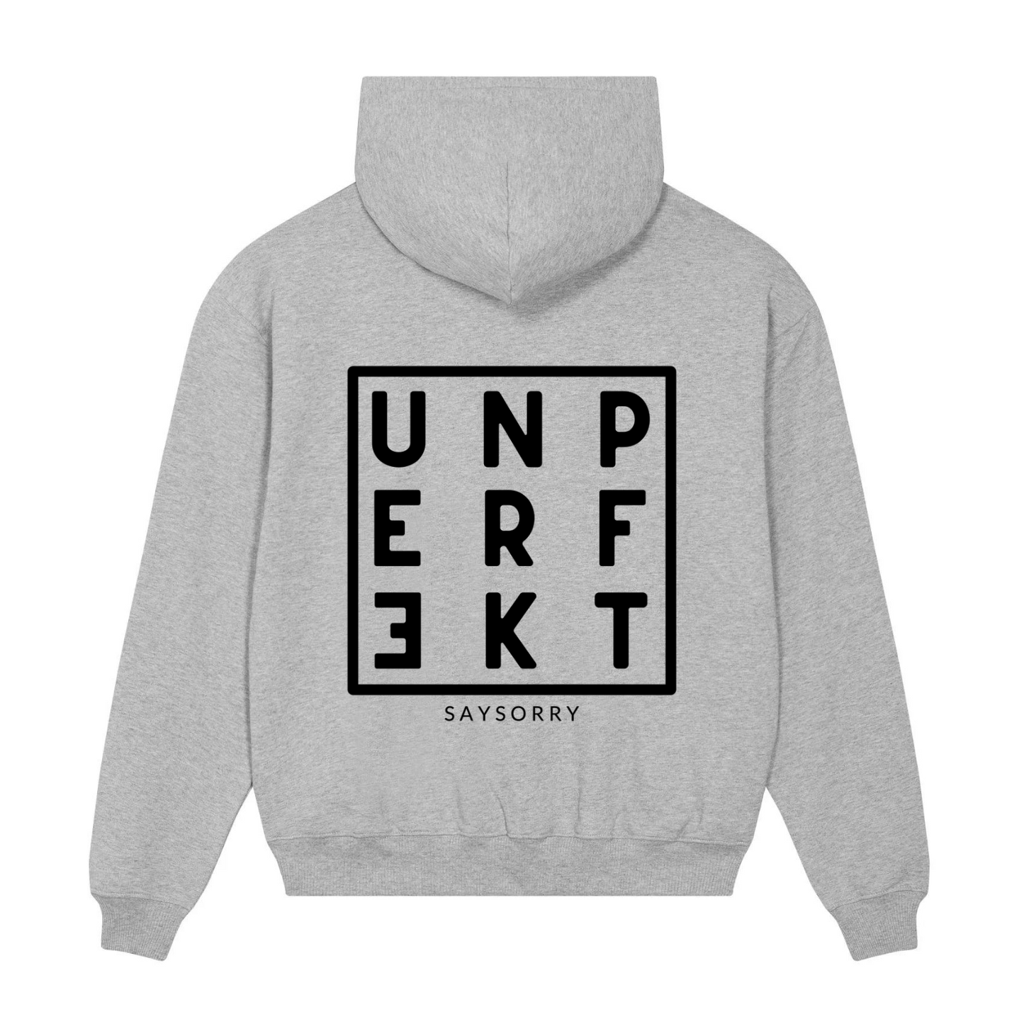 Premium Oversize Hoodie 100% Organic Unisex »UNPERFEKT im Quadrat«