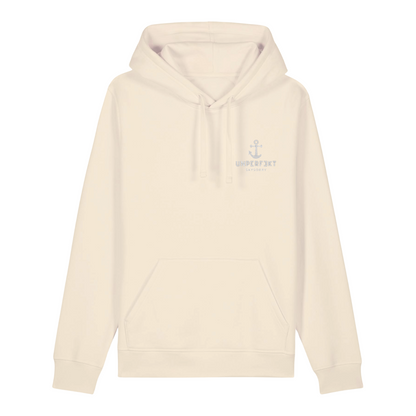 Organic Unisex Hoodie »unperfekt mit Anker« vorne bestickt & hinten bedruckt