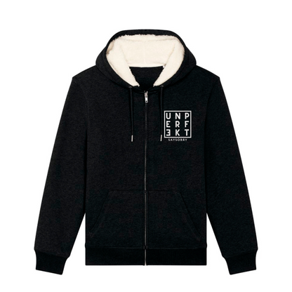 Premium Oversize Neon-Edition gefütterte unisex Kuschel-Zip-Jacke »unperfekt« hochwertig bedruckt und bestickt
