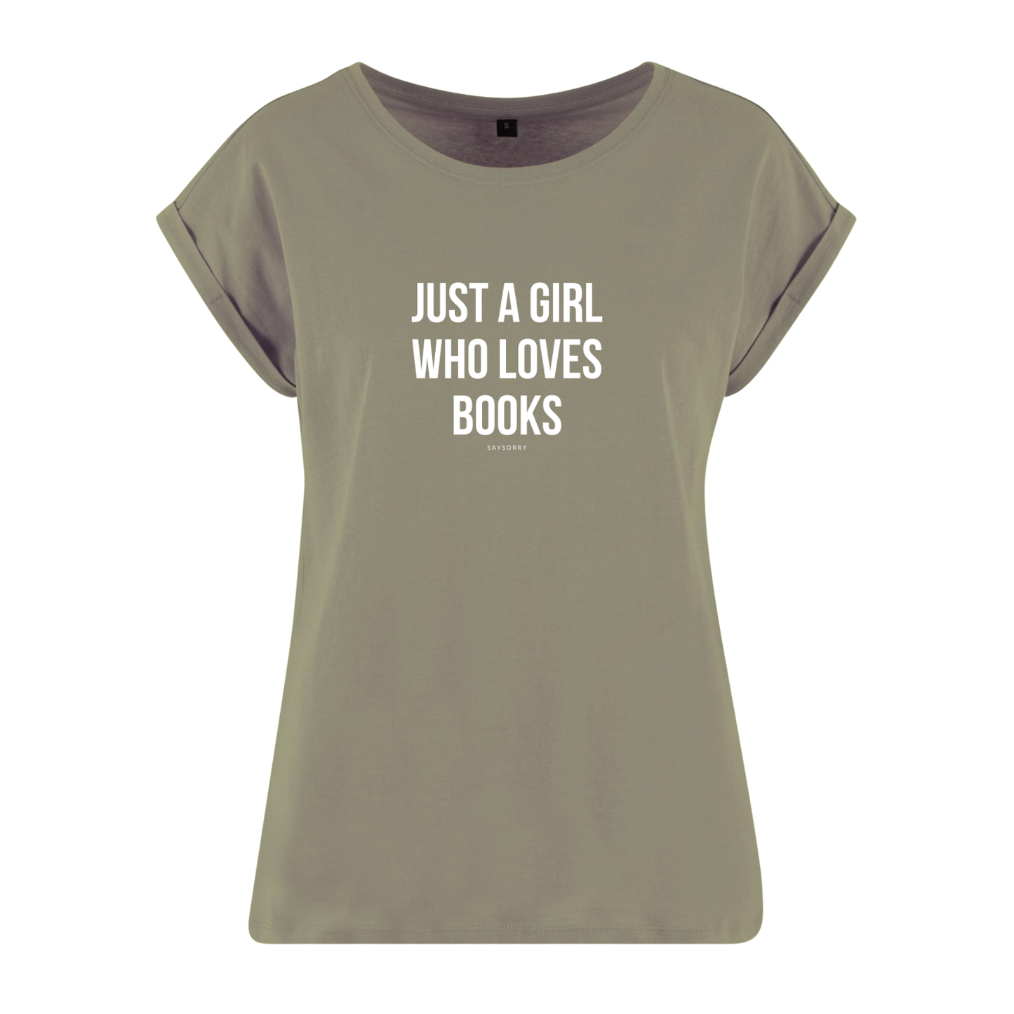 Organic Alle-Größen-Shirt »Just a Girl who loves Books«