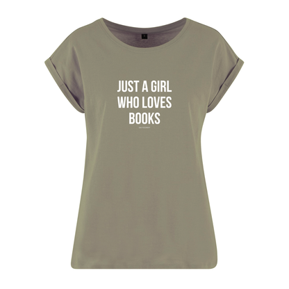 Organic Alle-Größen-Shirt »Just a Girl who loves Books«