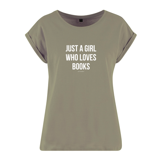 Organic Alle-Größen-Shirt »Just a Girl who loves Books«