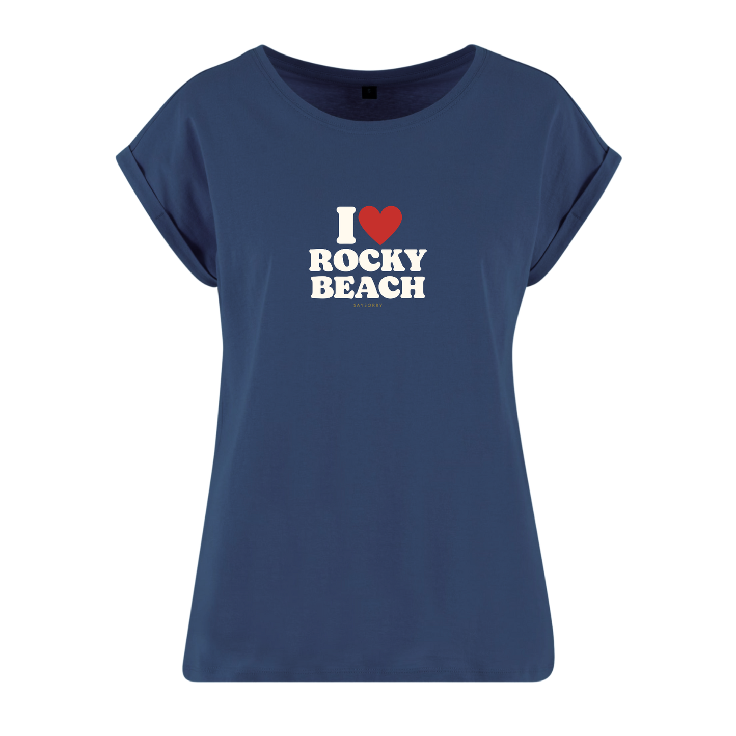 Organic Figurschmeichler-Shirt »I Love Rocky Beach«