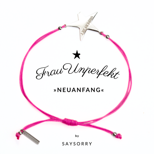 Armband »Neuanfang« in Neon Pink  mit abgebrochenem Stern