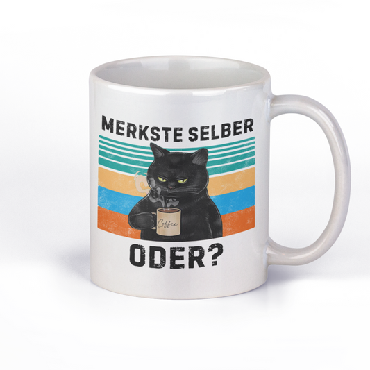 Original SAYSORRY Black Cat Tasse »Merkste selber, oder?