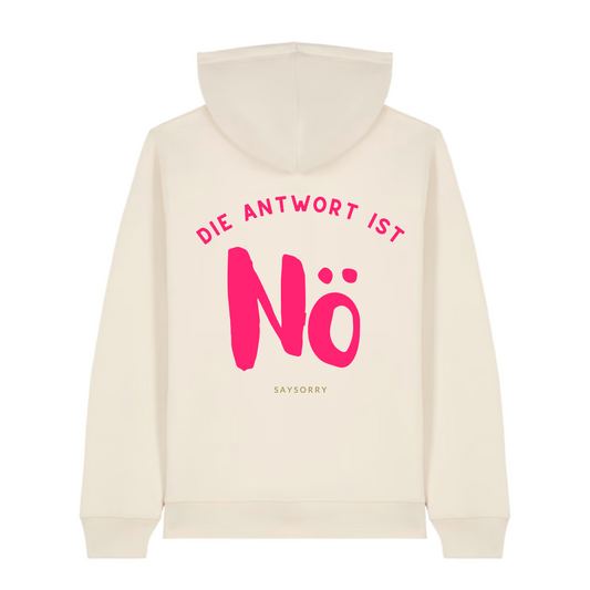 100% Organic unisex Hoodie in vielen Farben »Die Antwort ist Nö«