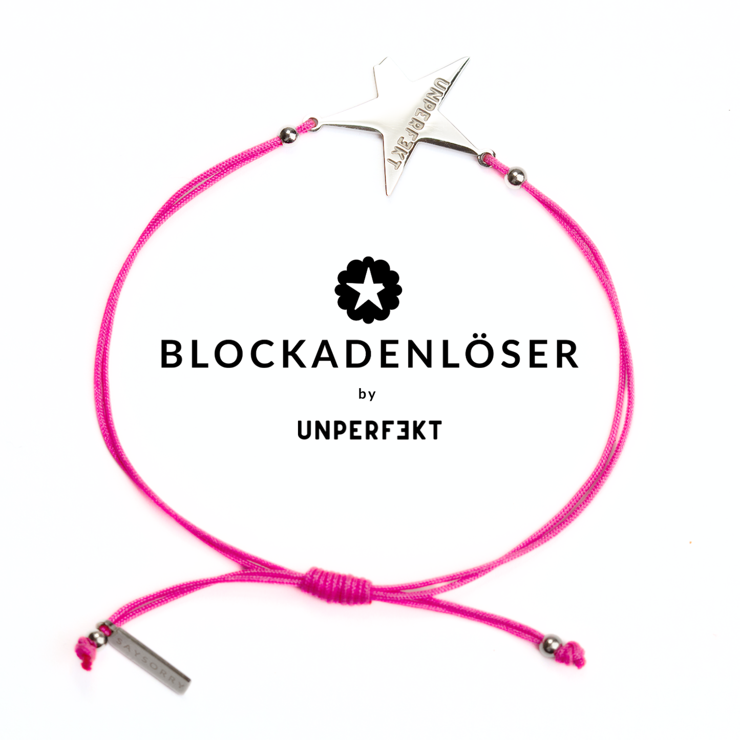 Blockadenlöser Armband in Neon Pink  mit abgebrochenem Stern