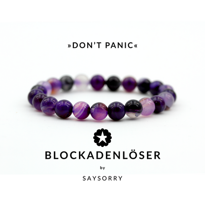 »Don’t Panic - angstfrei« Armband aus echtem Lavendelachat