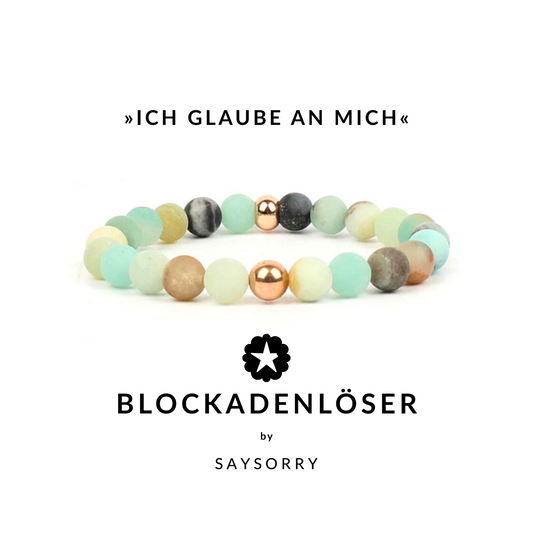 »Ich glaube an mich« Armband aus echten Amazonitperlen