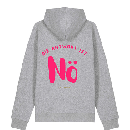 100% Organic unisex Hoodie in vielen Farben »Die Antwort ist Nö«