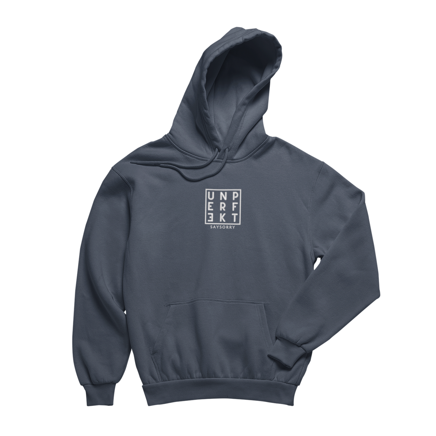 100% Organic unisex Hoodie in vielen Farben »No Regrets« vorne bestickt & hinten bedruckt