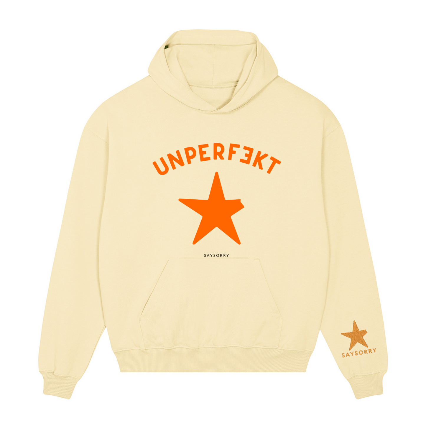 Premium Oversize Hoodie 100% Organic Unisex »UNPERFEKT orange«