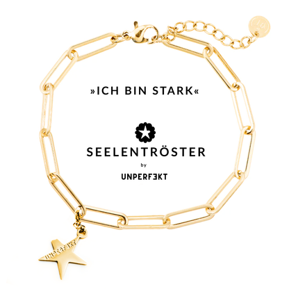»Ich bin stark« Blockadenlöser-Armband in Gold inkl. abgebrochenem Stern