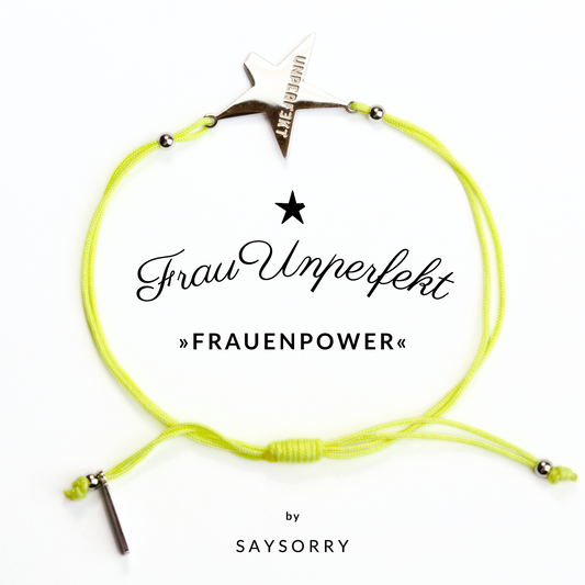 Armband »Frauenpower« in Neon Yellow mit abgebrochenem Stern