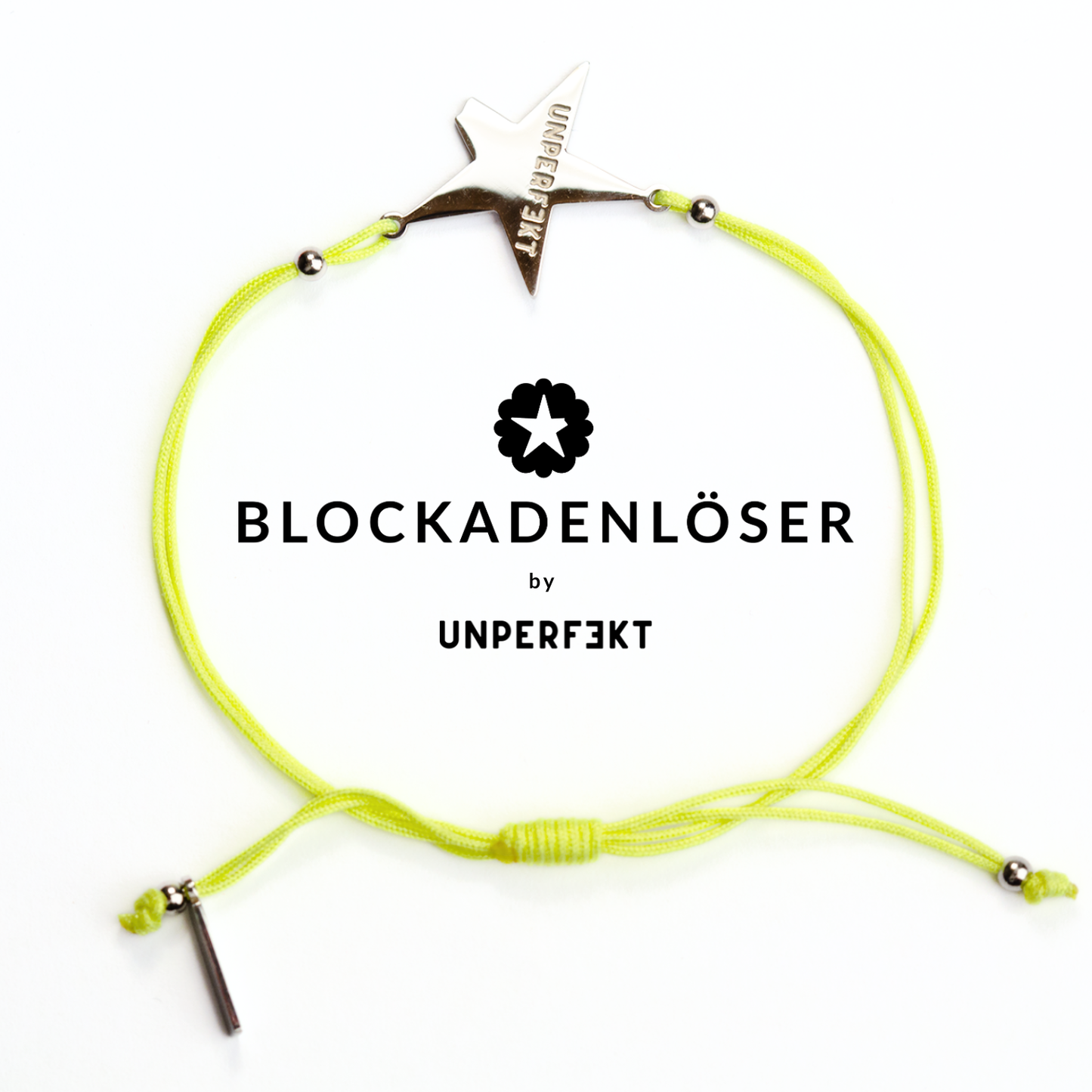 Blockadenlöser Armband in Neon Yellow mit abgebrochenem Stern