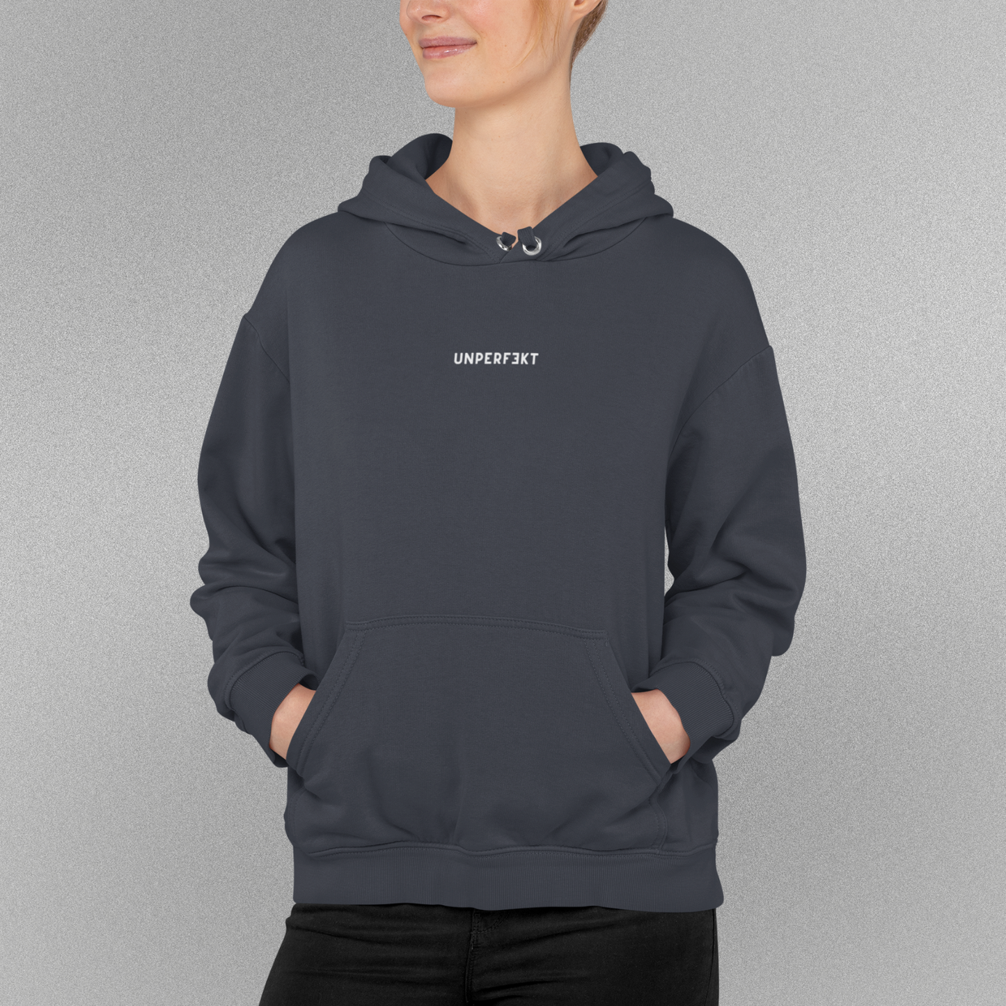 Organic Damen Hoodie in vielen Farben »Unperfekt« dezent bedruckt