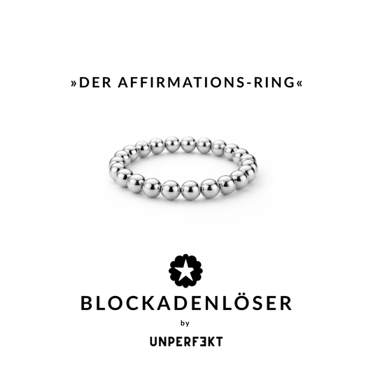 Blockadenlöser »Affirmations-Ring« elastisch, versilbert, nickelallergiefrei