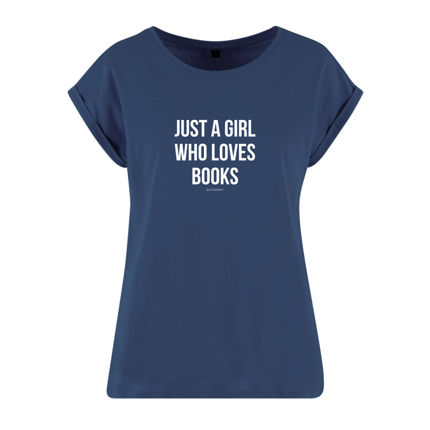 Organic Alle-Größen-Shirt »Just a Girl who loves Books«