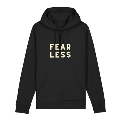 100% Organic unisex Hoodie in vielen Farben »Fearless« vorne hochwertig bedruckt